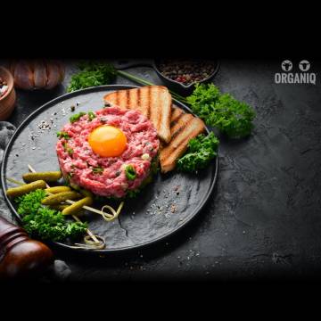 Steak Tartar de carne de vacuno orgánico